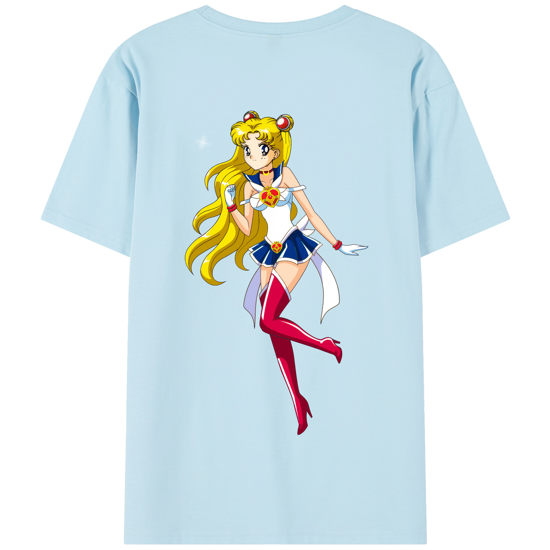 （画像用） 美少女戦士セーラームーン 月野 うさぎ つきの うさぎ Sailor Moon Tsukino Usagi 綿100％半袖Tシャツ（背面プリント）